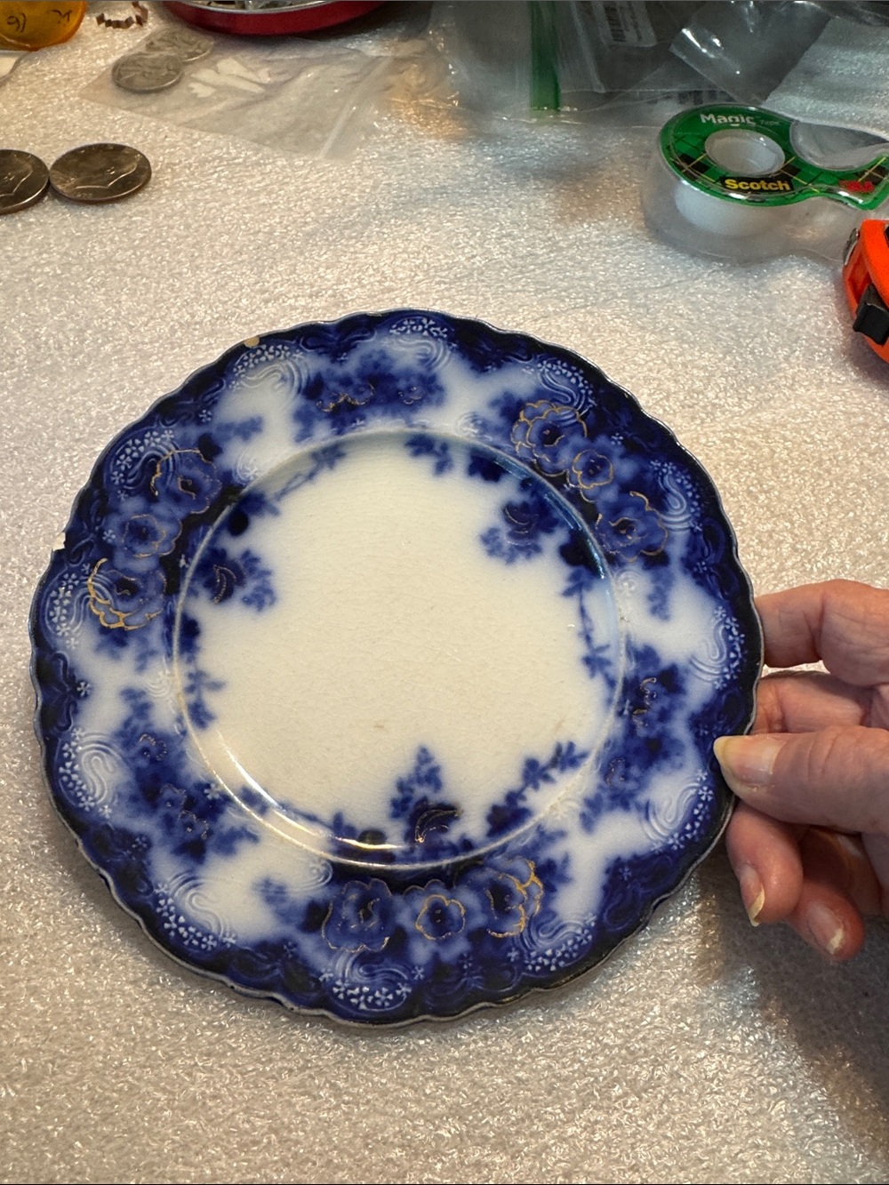 Antique Alfred Meakin “Devon” Pattern Flow Blue
6 3/4” Bread & Butter Plate